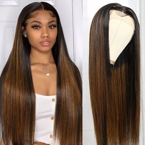 straight bronde hair peruvian lace wig for women
